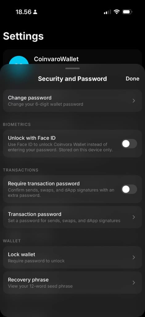 Manage wallets