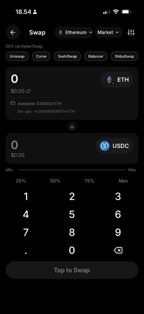 Swap network picker